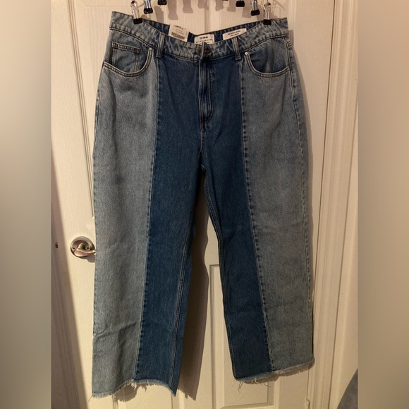 Cotton On Denim - NWT Cotton On Women’s Two-Tone Blue Panel Relaxed Wide Leg Jeans Size 12
